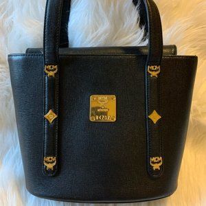 MCM Bucket-Style Satchel BLACK